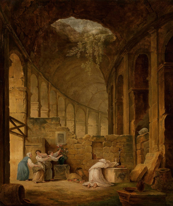 Interior of the Colosseum in Rome 1840s