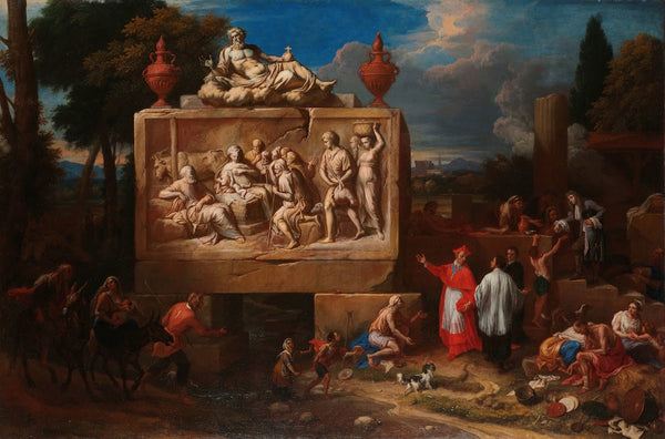Fantasy landscape with St Charles Borromeo c 1700   c 1720