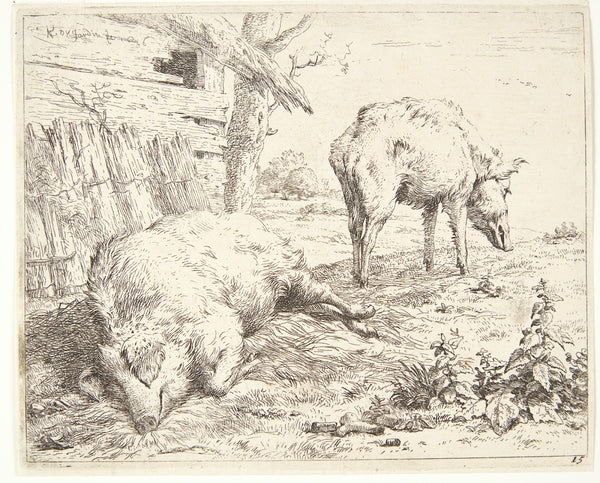 To svin i en svinesti 1656