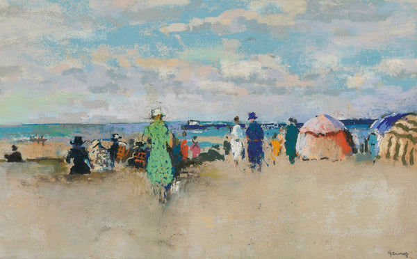 Scene De Plage Trouville 1942
