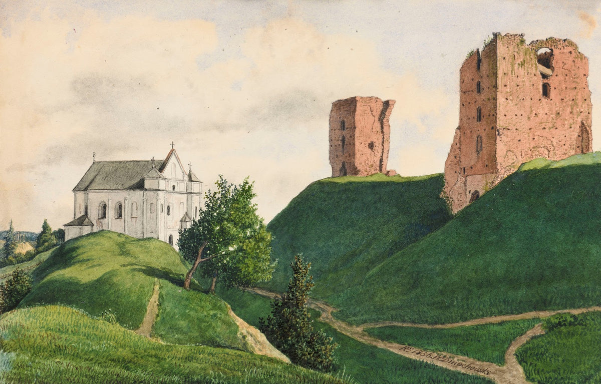 Ruins of the Nowogródek Navahrudak Castle 1856