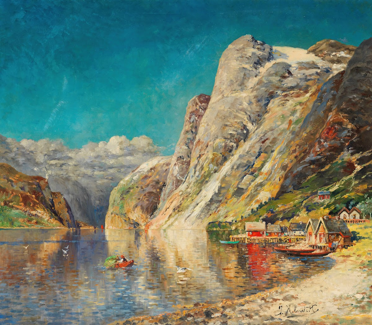 Sommer am Norwegischen Fjord 1900