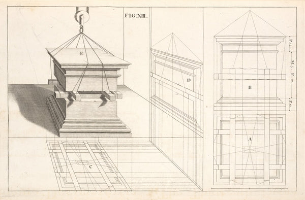 The projection of a pedestal of the composite order in perspective 1707