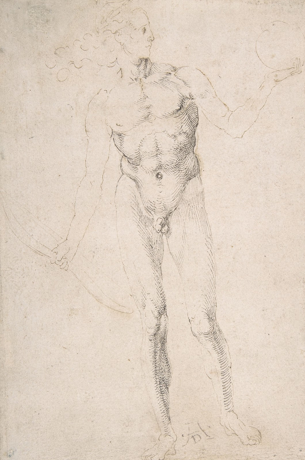 Standing Male Nude Holding a Bow Poynter Apollo 15013