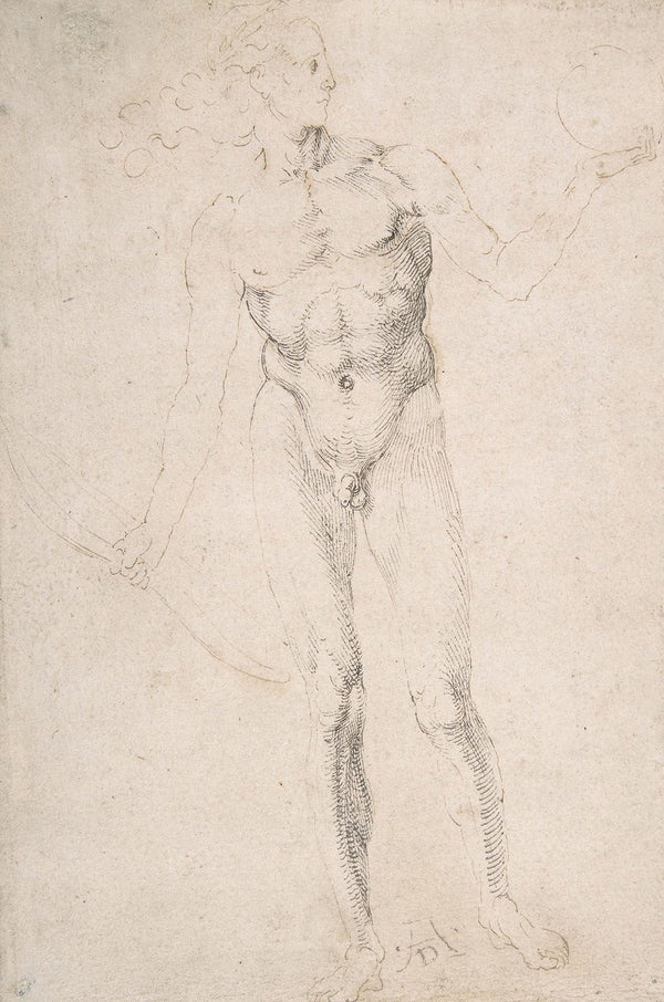 Standing Male Nude Holding a Bow Poynter Apollo 15013
