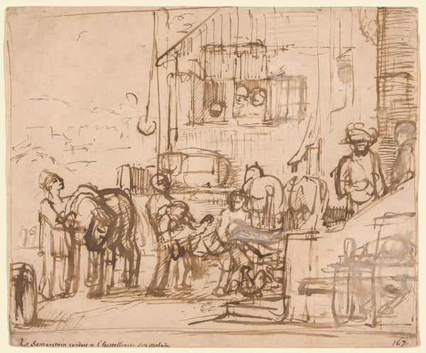 The Good Samaritan Arriving at the Inn c 1660