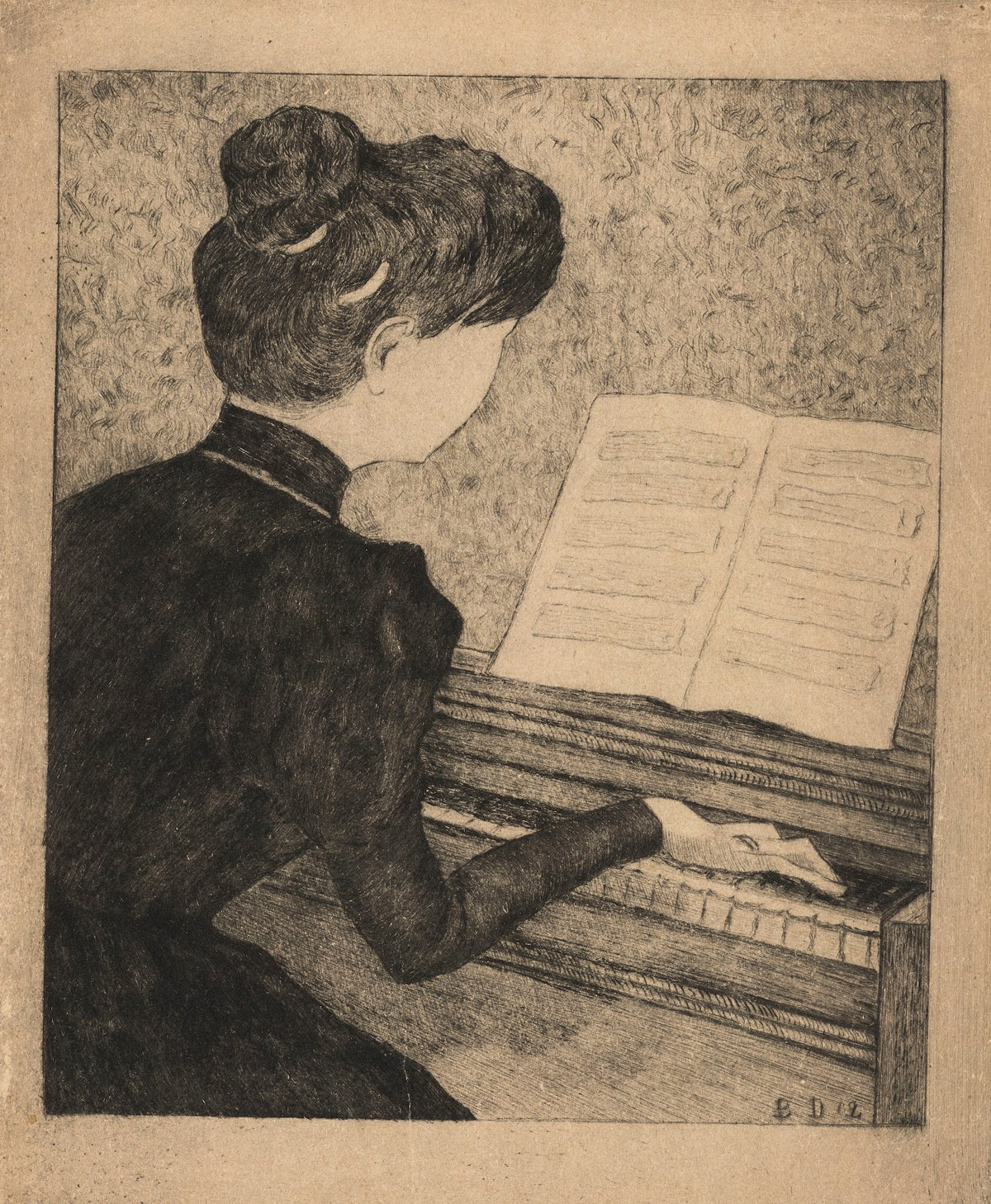 Jeune femme au piano 1902 1909
