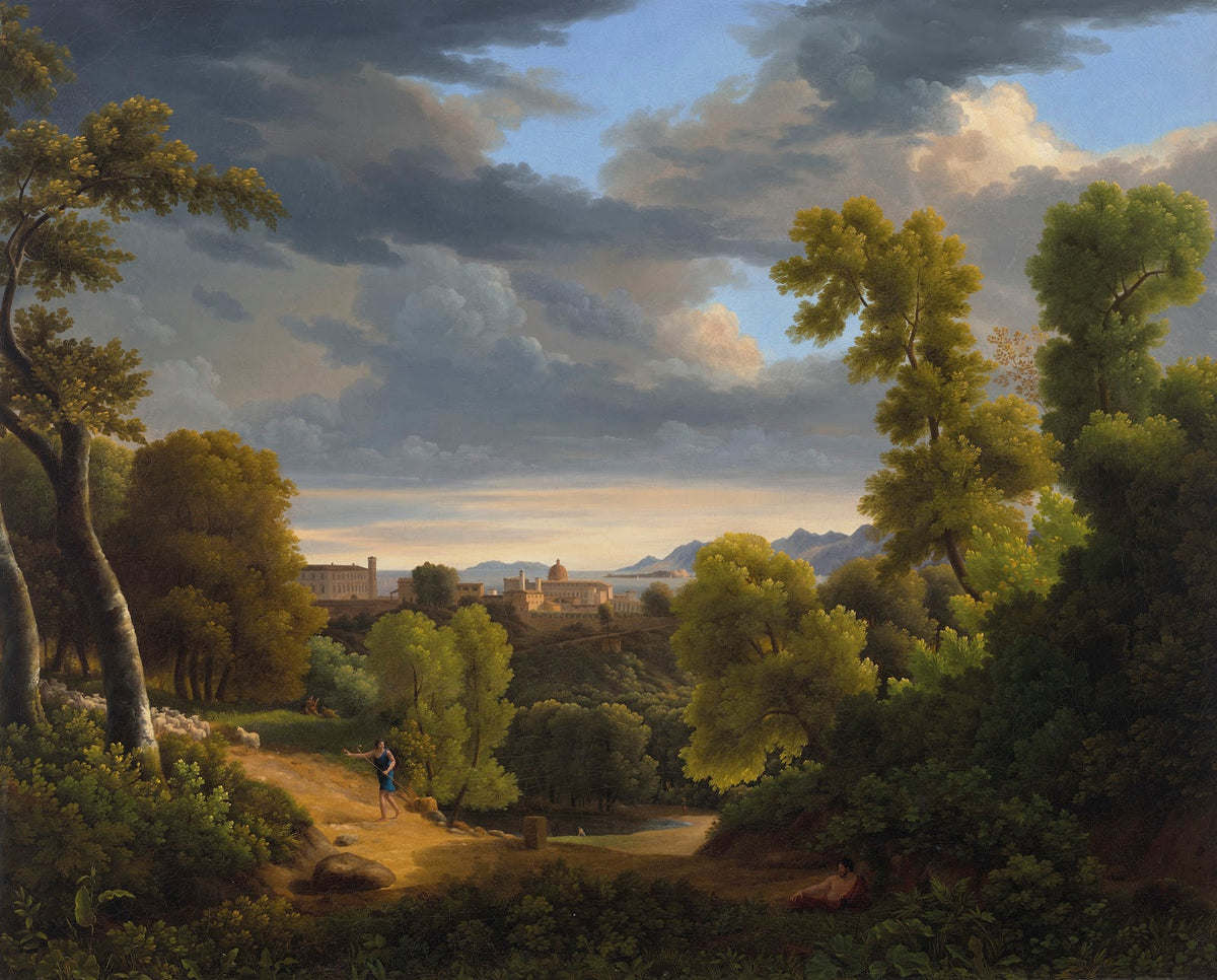 A view of Vietri near the sea in the Gulf of Salerno with Capri in the backgroun