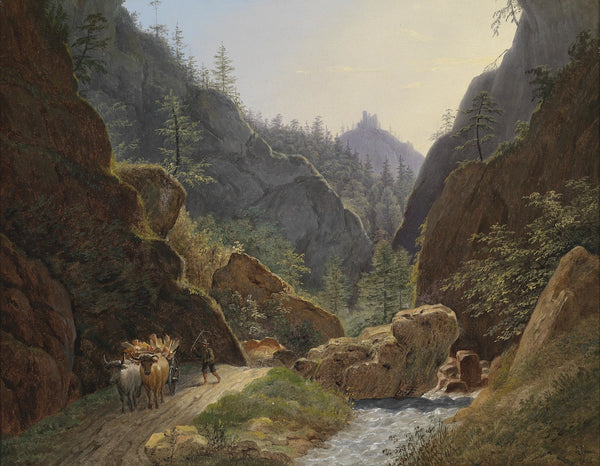 Bauer mit Ochsengespann bei Schottwien 1866