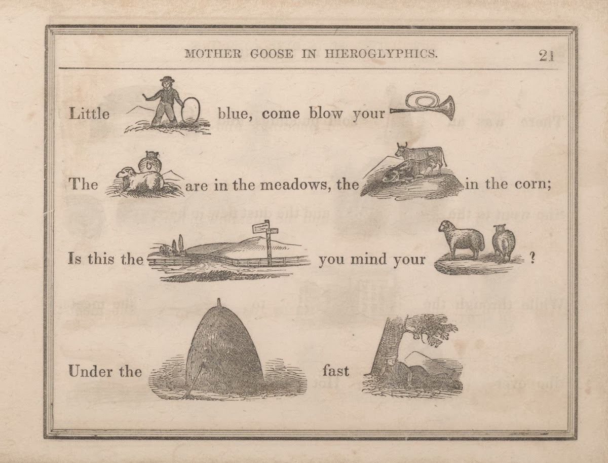 Boy Horn Sheep Cows Way Sheep Hay stack Asleep 1855