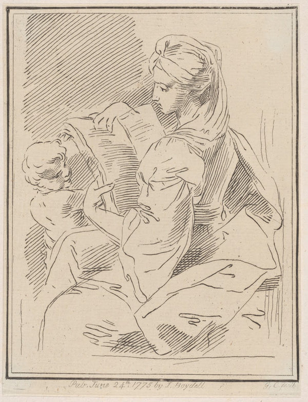 Sybil holding a book with a child at left 1775