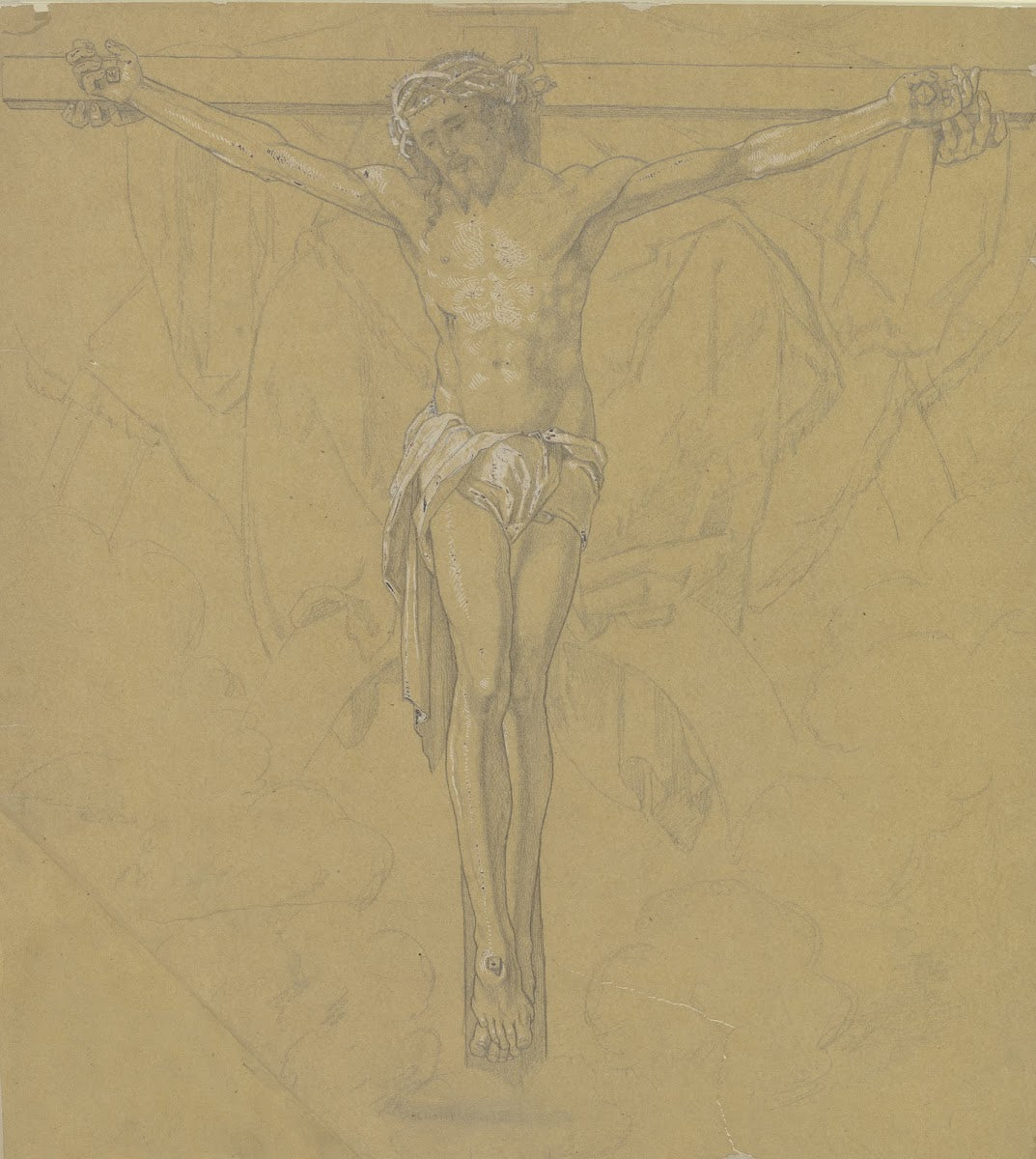 Christus am Kreuz Fragment einer Dreifaltigkeitsdarstellung