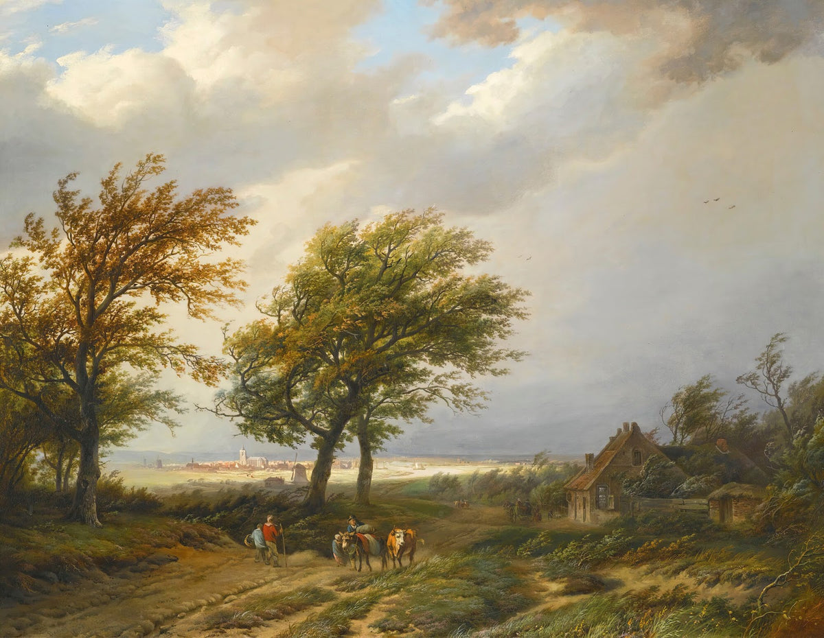 Travellers In A Windswept Landscape 1845
