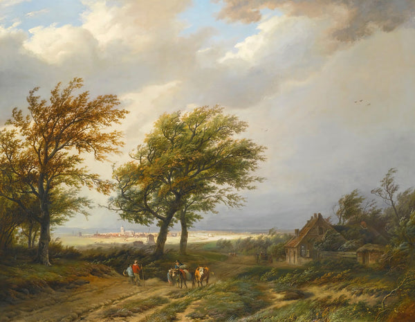 Travellers In A Windswept Landscape 1845