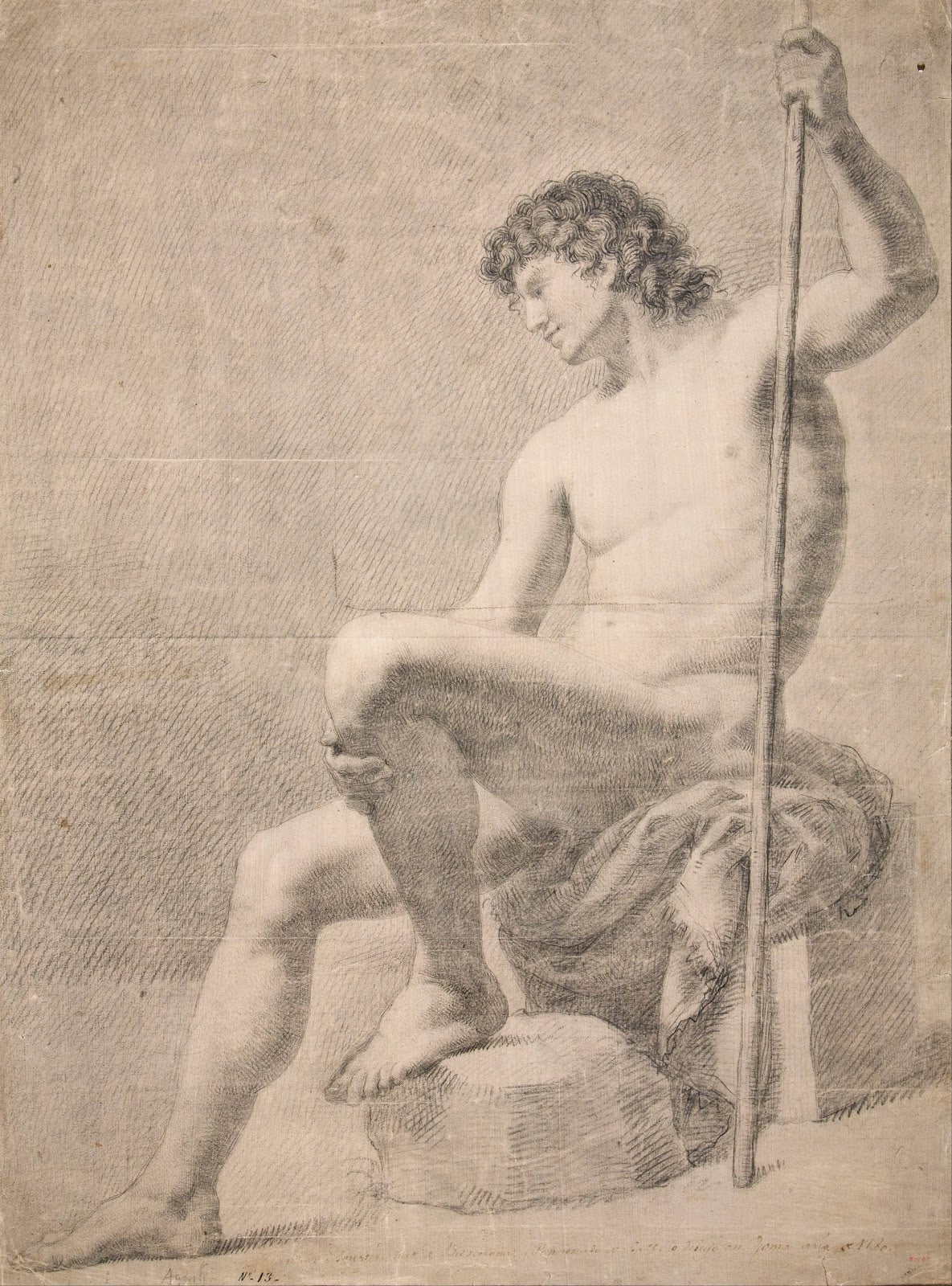 Male Nude Seated 1780