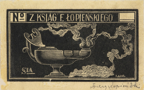 Bookplate of FeIIks Łopieński 1866 1941 1924