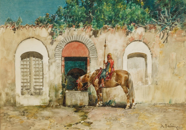 Horseman At A Fountain