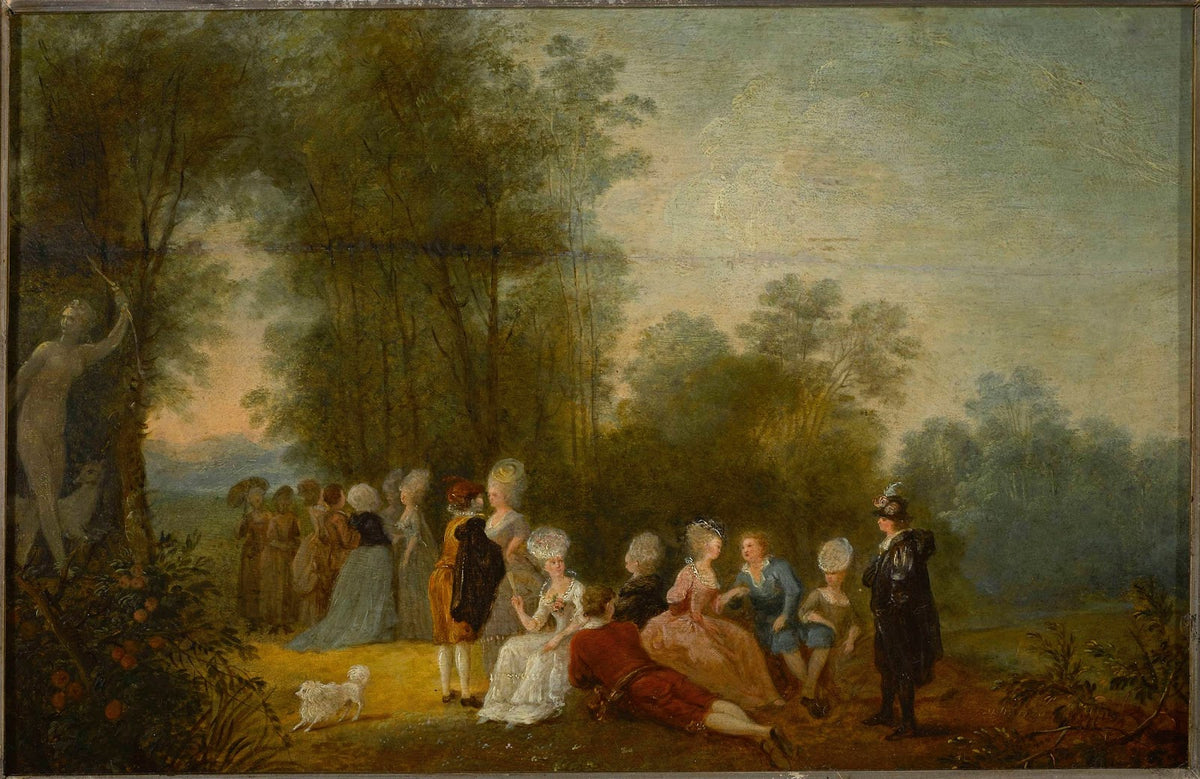 Social meeting in a park at the statue of Diana 1779