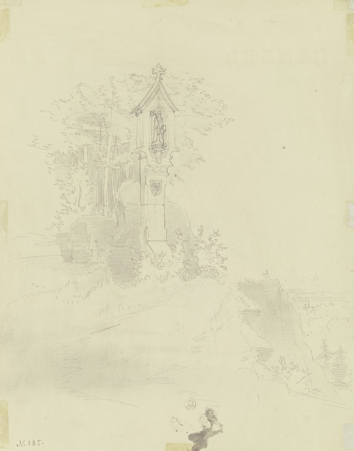 Standbild des Heiligen Petrus im Gebirge