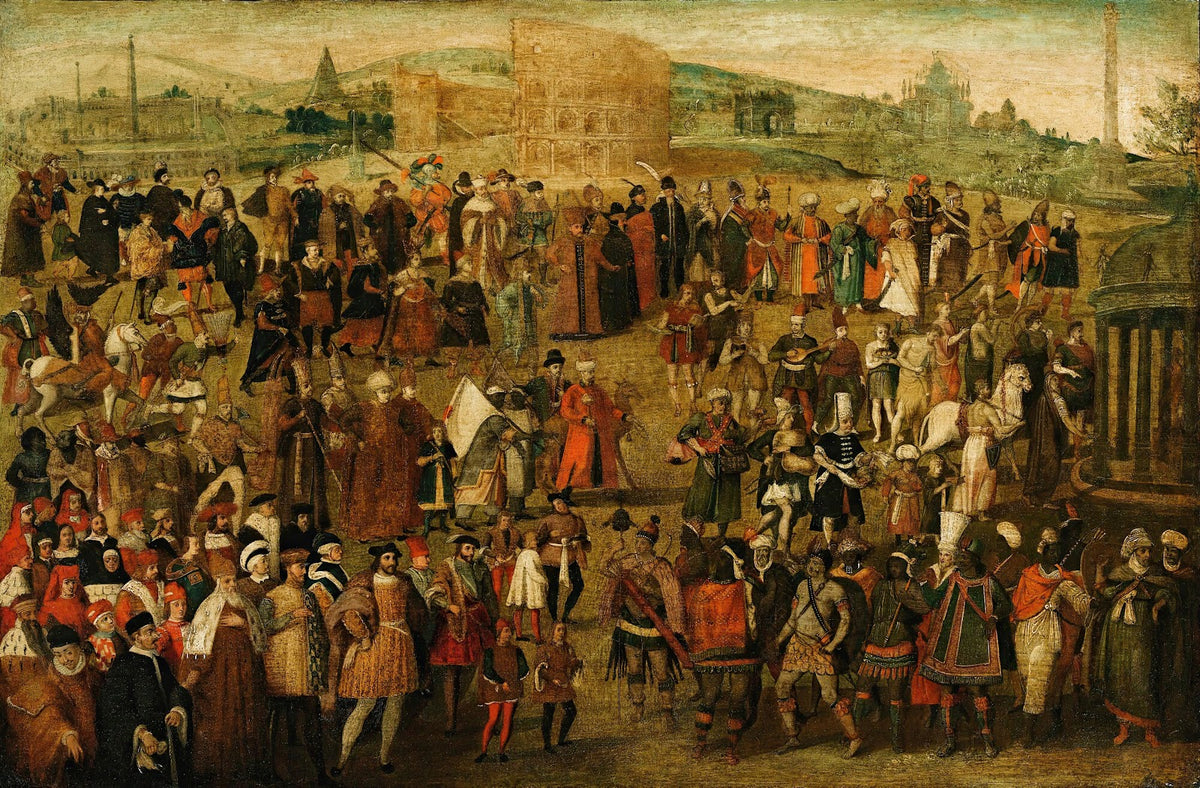 Allegorical composition of François ier on Julius Caesars path 16th century