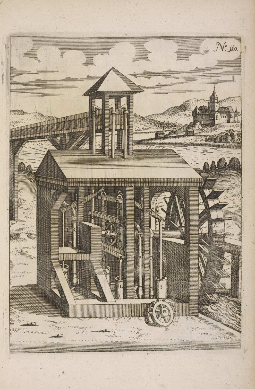 Fig CX Hydrotechnema cum quadruplici cochleâ 1662