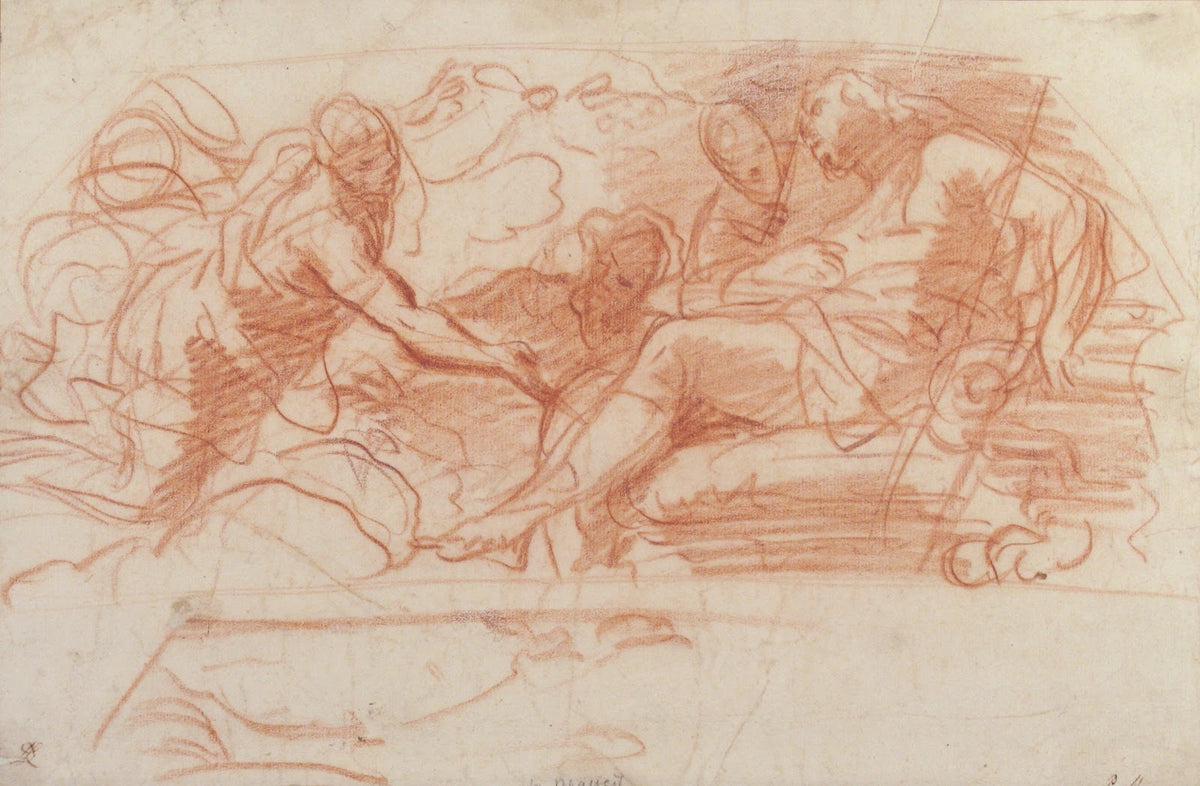 Flying Figure Appearing before an Enthroned Figure 16621728