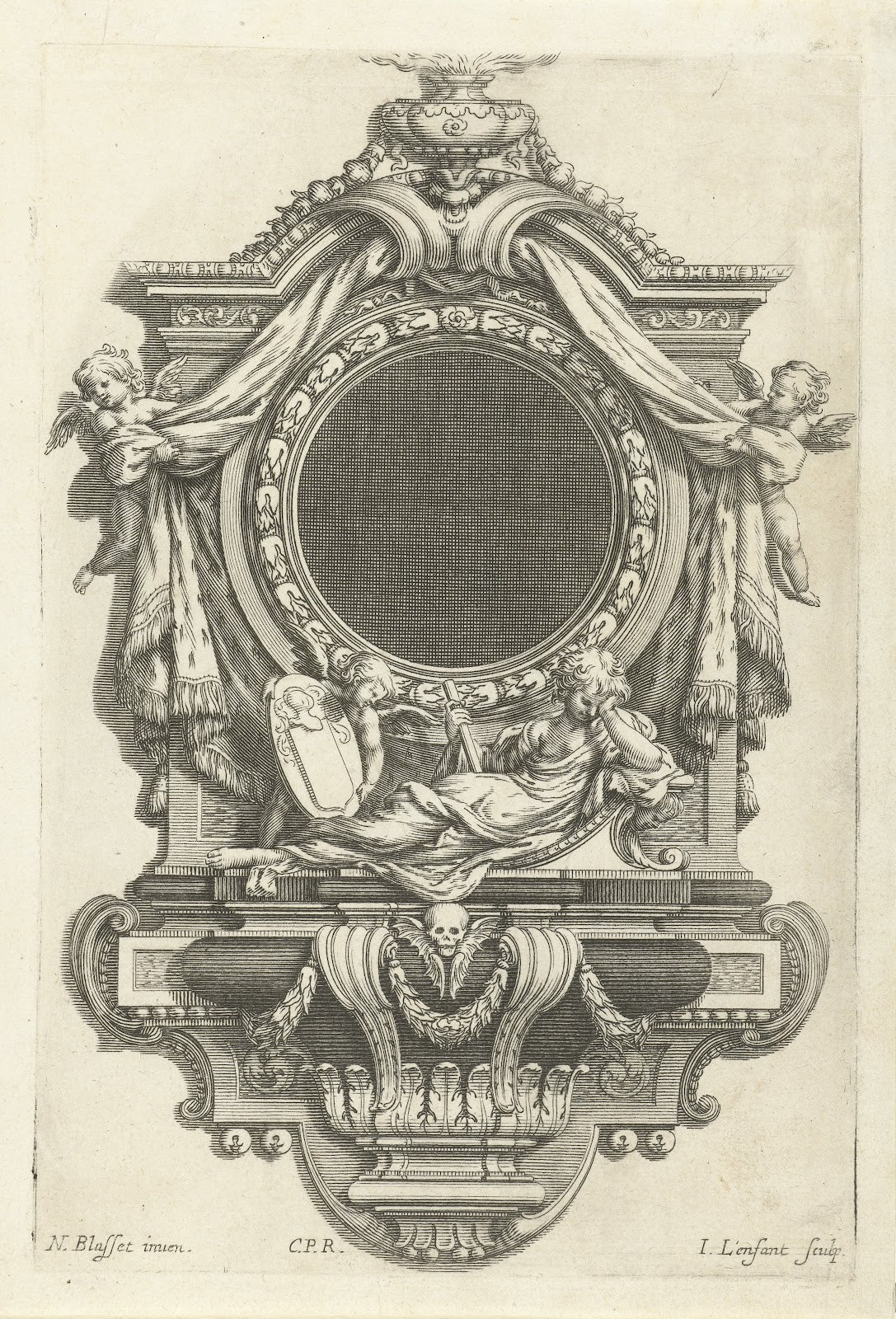 Epitaph with empty medallion 1625 1641