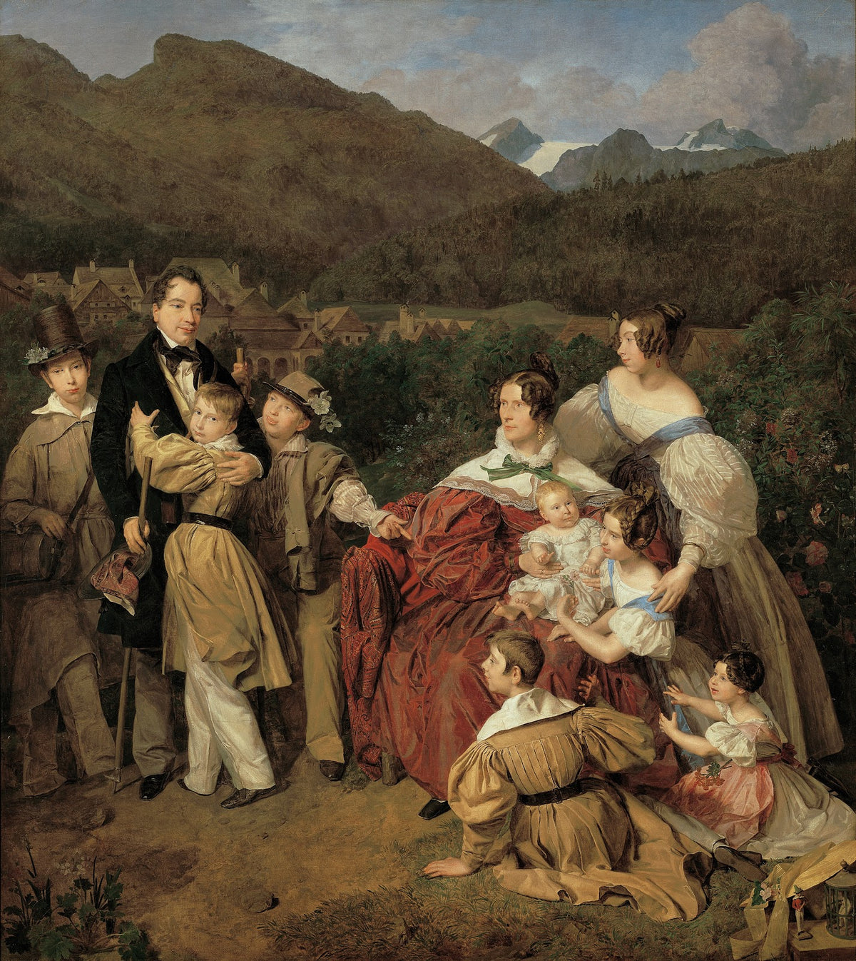 Der Notar Dr Josef August Eltz mit seiner Gattin Caroline geb Schaumburg und den