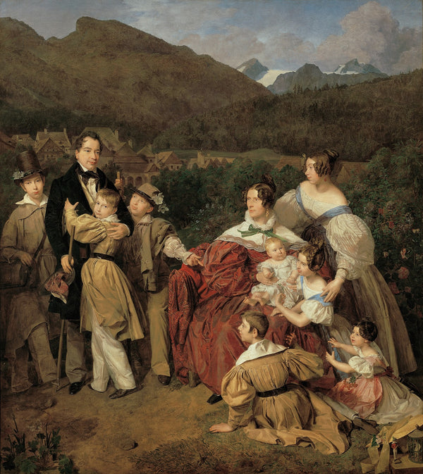 Der Notar Dr Josef August Eltz mit seiner Gattin Caroline geb Schaumburg und den