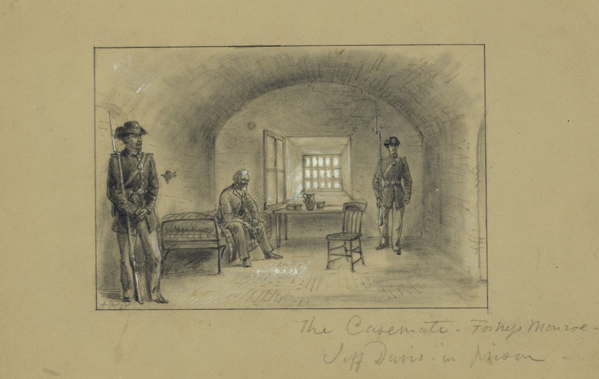 The casemate Fortress Monroe Jeff Davis in prison 1865