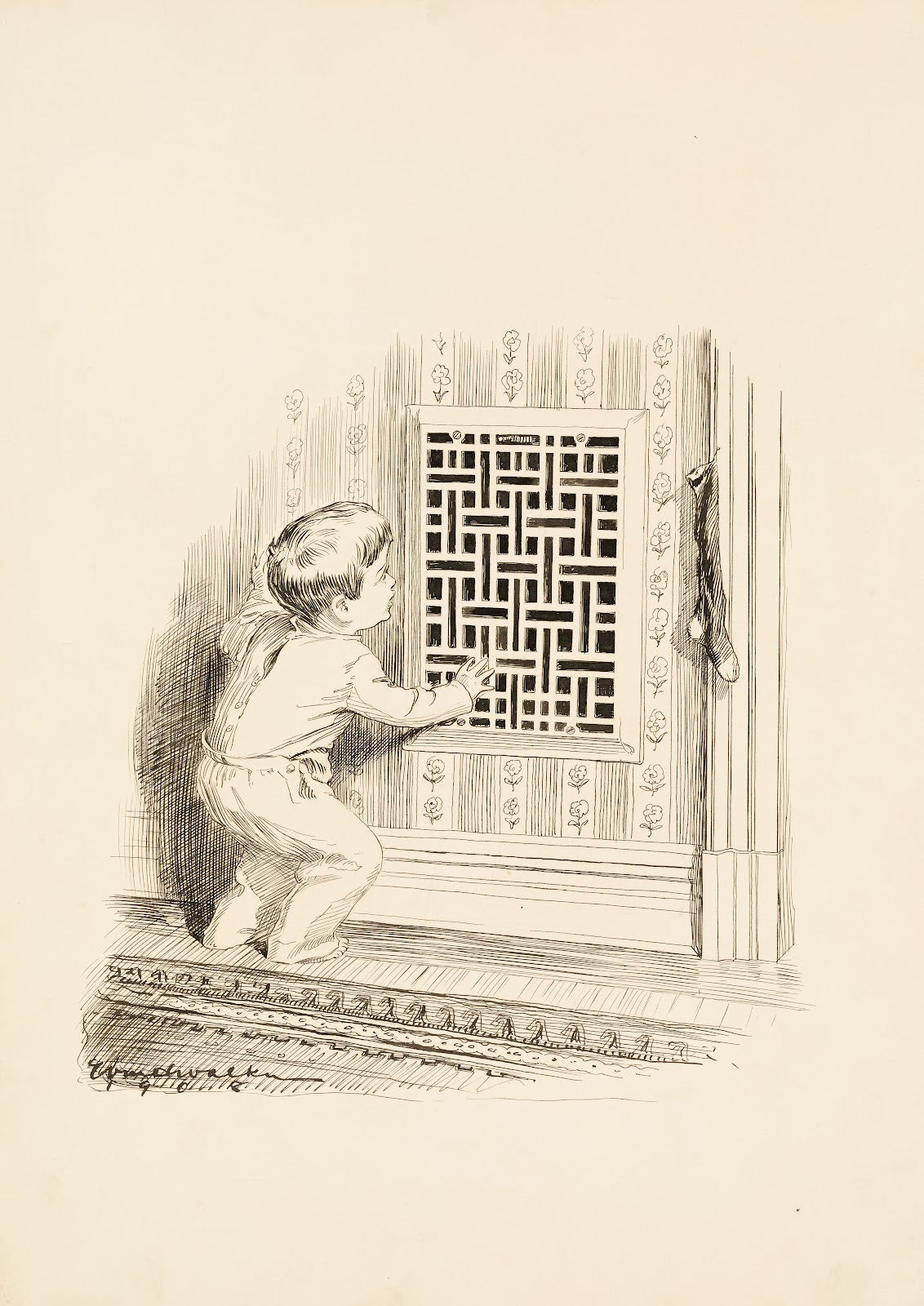Waiting for Santa in a flat 1908
