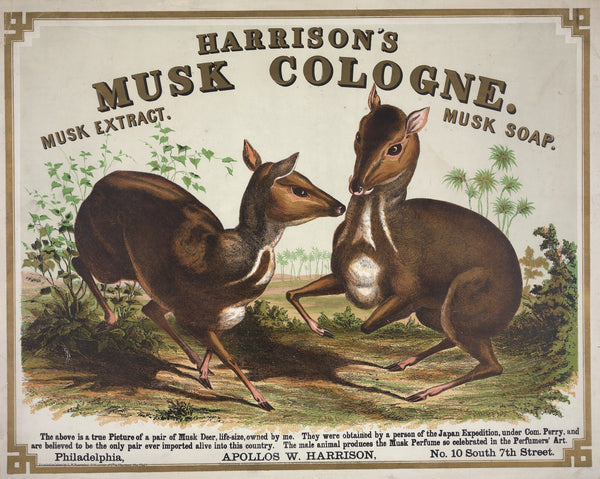 Harrisons musk cologne Philadelphia 1857