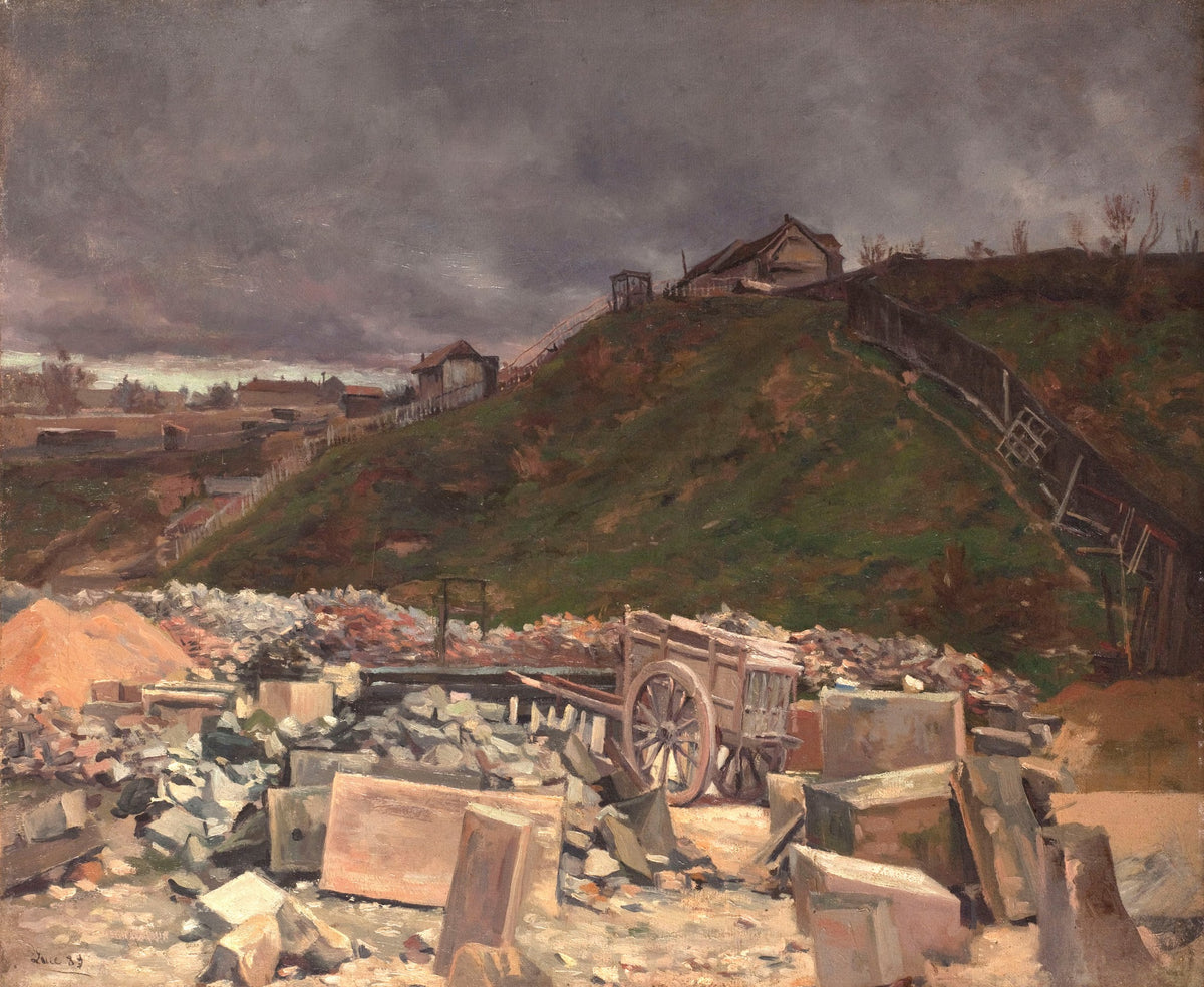 Dépôt de pavés à Montmartre Paysage à la charrette 1889
