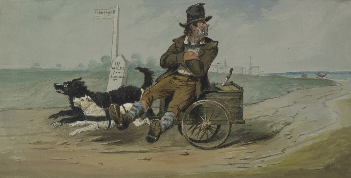 Man in dog cart