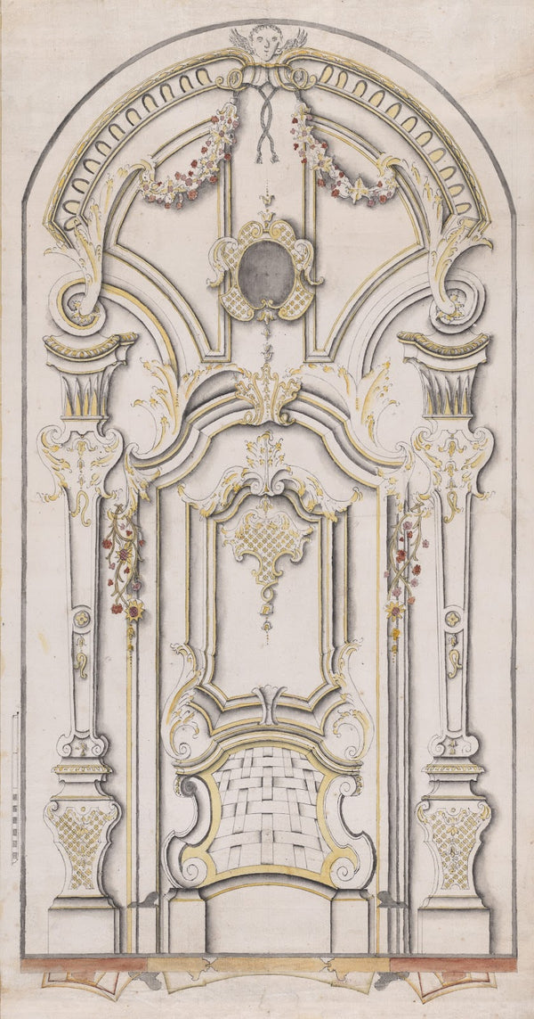 Design for an Entrance Portal with a Single Door ca 1720