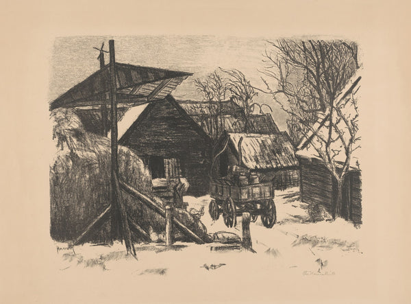 Boerenerf in de sneeuw 1923