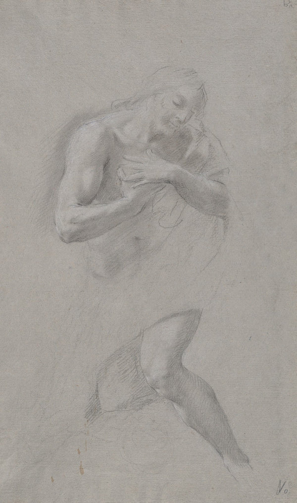 Study of Christ in the Baptism Standing in a Frontal View 18th century