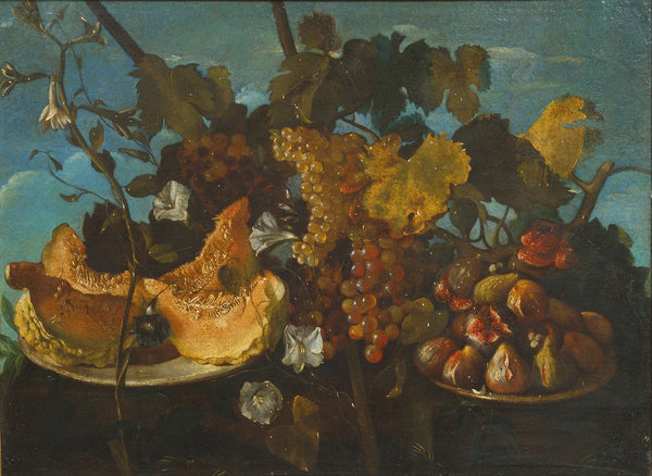 Still Life with Grapes Figs and Marrow 17th century