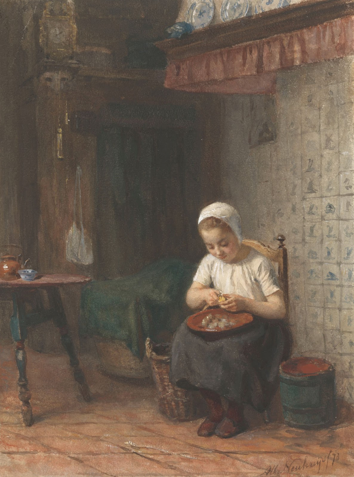 Het aardappelschilstertje 1873