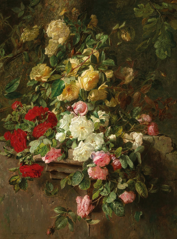 An Elaborate Bouquet of Flowers with Roses 1875