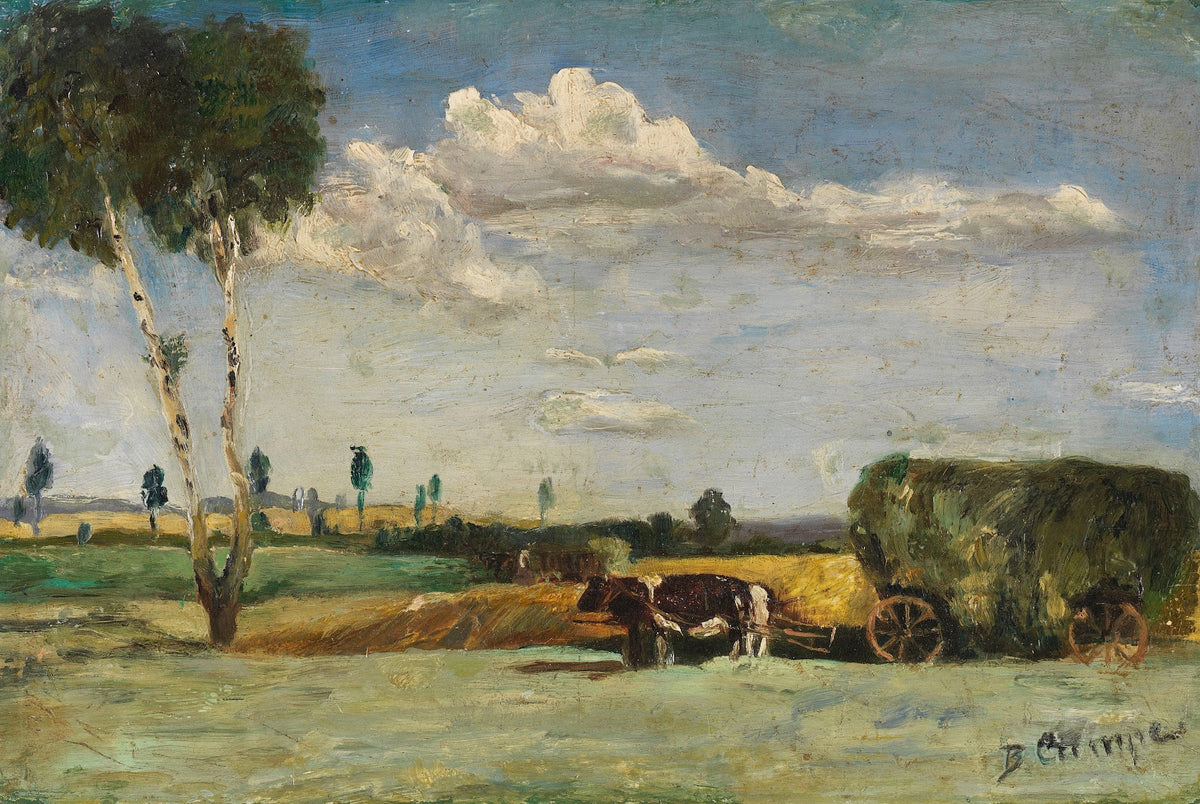 Kleine Landschaft mit Heuwagen 1920