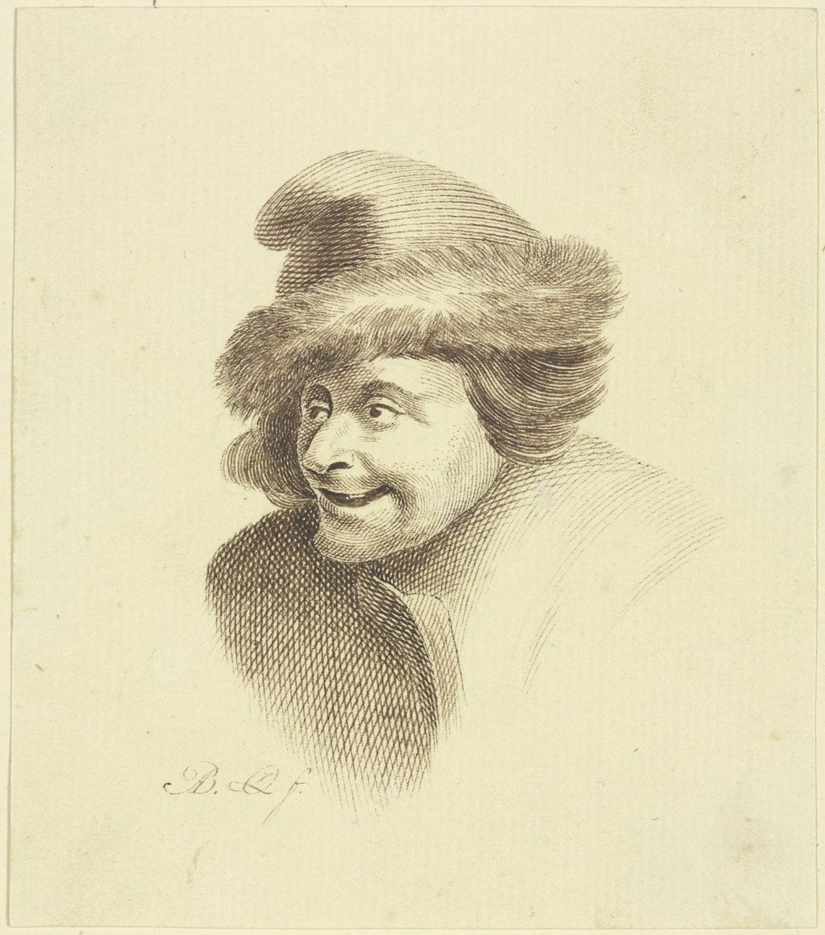 Farmers head with fur cap