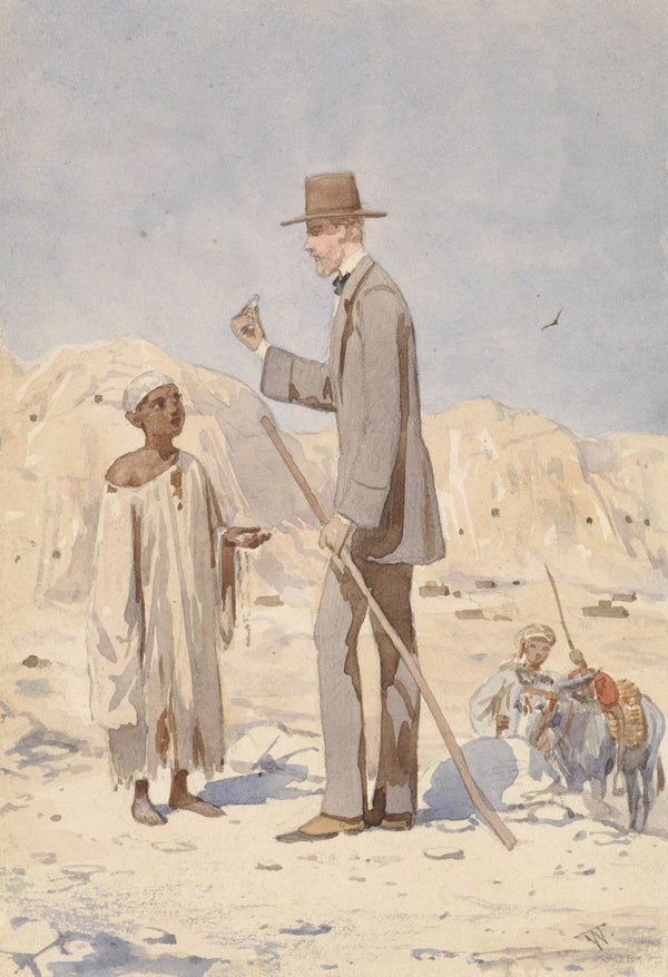 Louis Philippe Albert dOrleans bij een opgraving in Egypte 1860