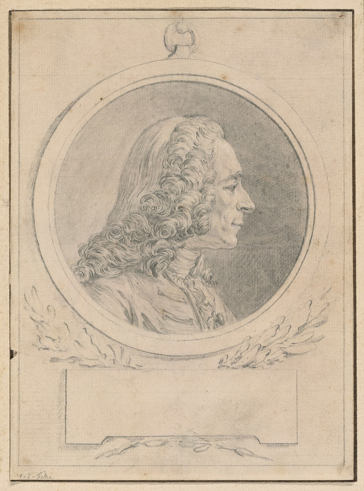 Portrait of Voltaire after His Bust by Jean Baptiste Lemoyne II 1770s
