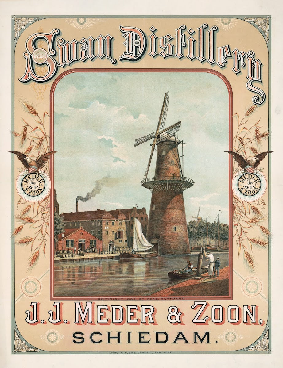 Swan Distillery JJ Meder  Zoon Schiedam 1884