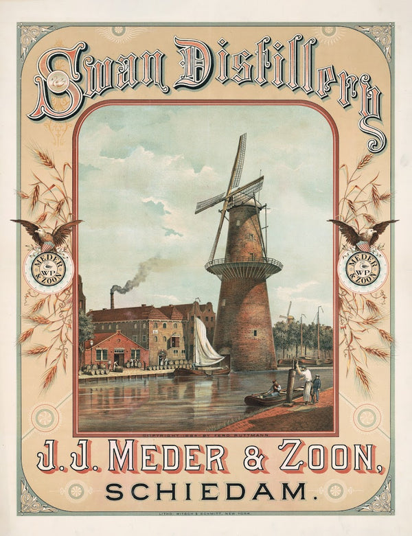 Swan Distillery JJ Meder  Zoon Schiedam 1884