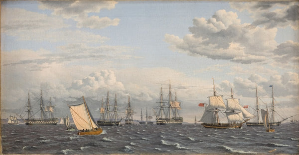 A Russian Fleet at Anchor near Elsinore 1826