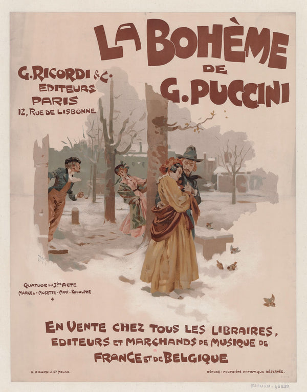 La Bohème de Puccini G Ricordi  C Editeurs Paris 12 rue de Lisbonne 1895