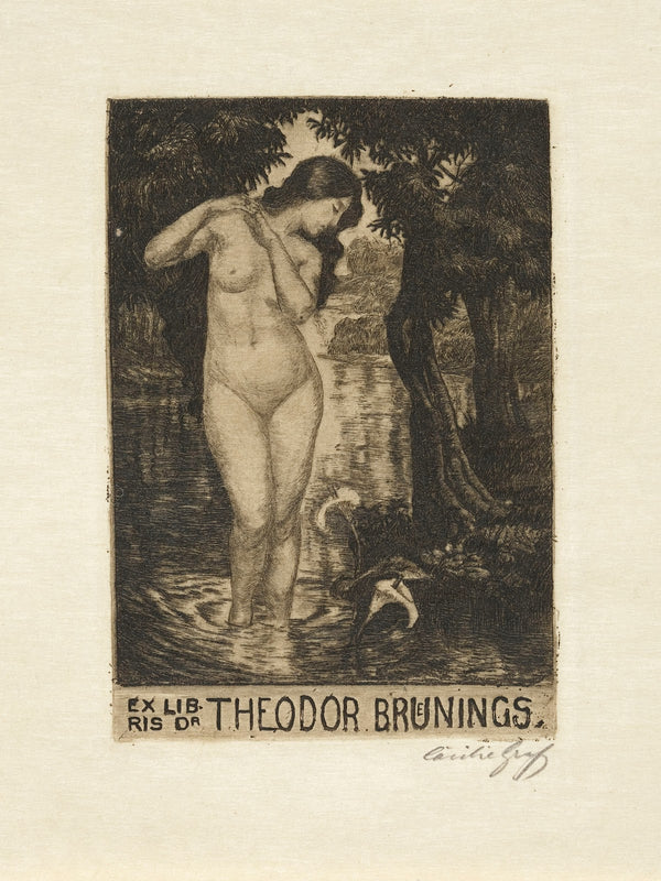 Bookplate of dr Theodor Bruenings after 1900