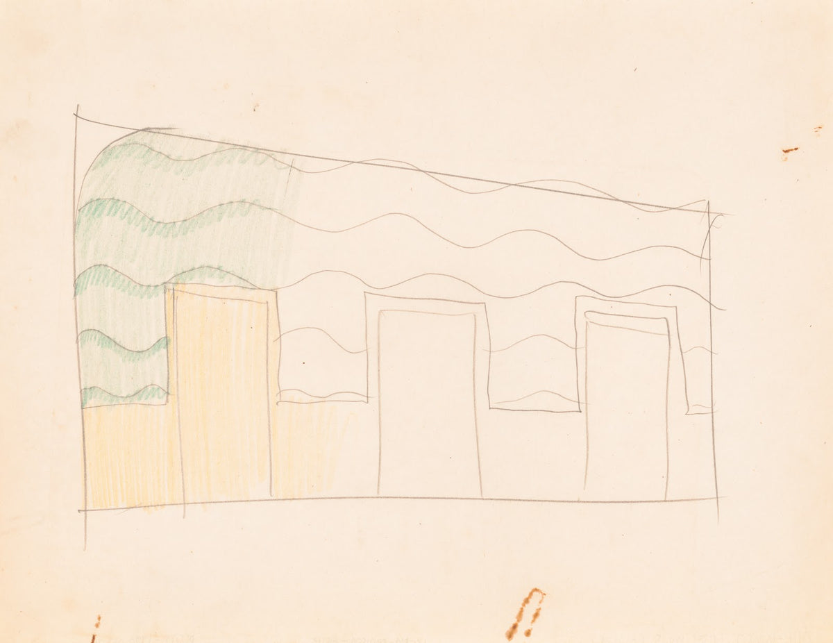 Interior design drawings for unidentified rooms Sketch for unidentified interior